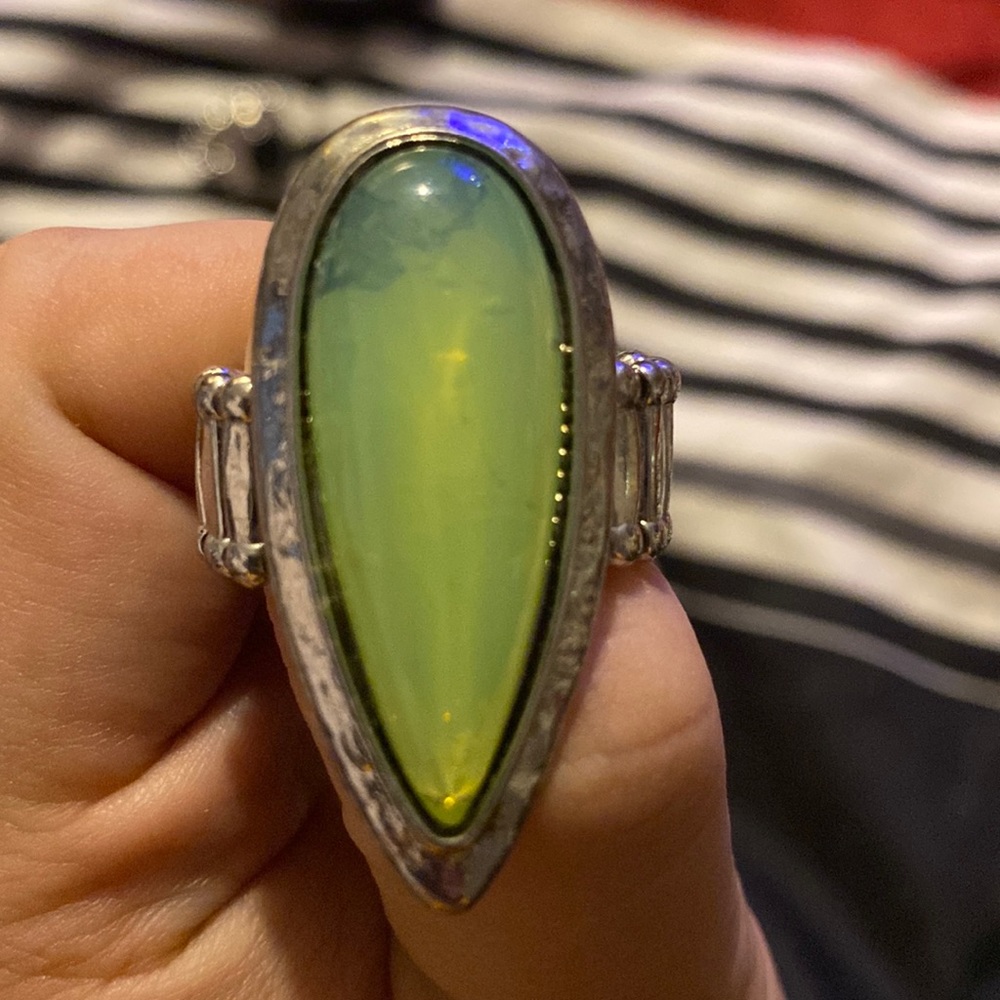 Green Tear Drop Ring